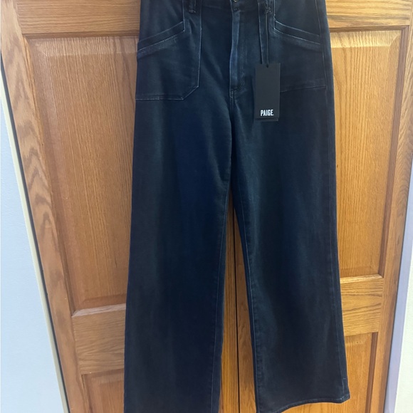 PAIGE Denim - PAIGE Wide-Leg Jeans in Black Denim